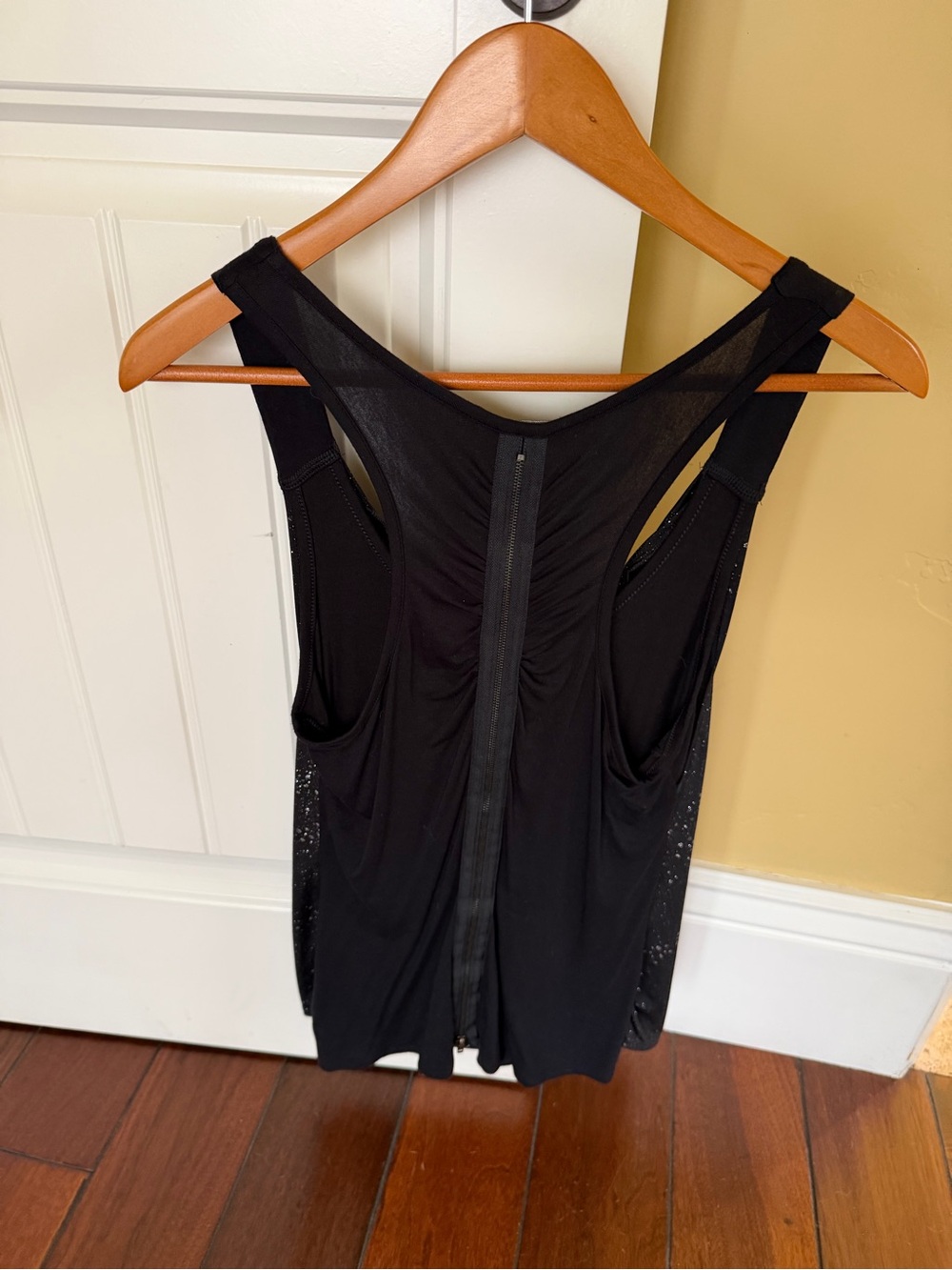 Black Sparkle Draped Tank Top - Picture 2 of 3